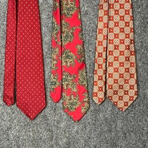 Mens Red Silk Ties Lot of 3 Palatina Gant Robert Talbott Nordstrom Geometric
